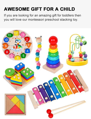 Montessori Wooden Toys for Babies 1 2 3 Years Boy Girl Gift Baby Development Games Wood Puzzle for Kids Educational Learning Toy