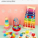 Montessori Wooden Toys for Babies 1 2 3 Years Boy Girl Gift Baby Development Games Wood Puzzle for Kids Educational Learning Toy